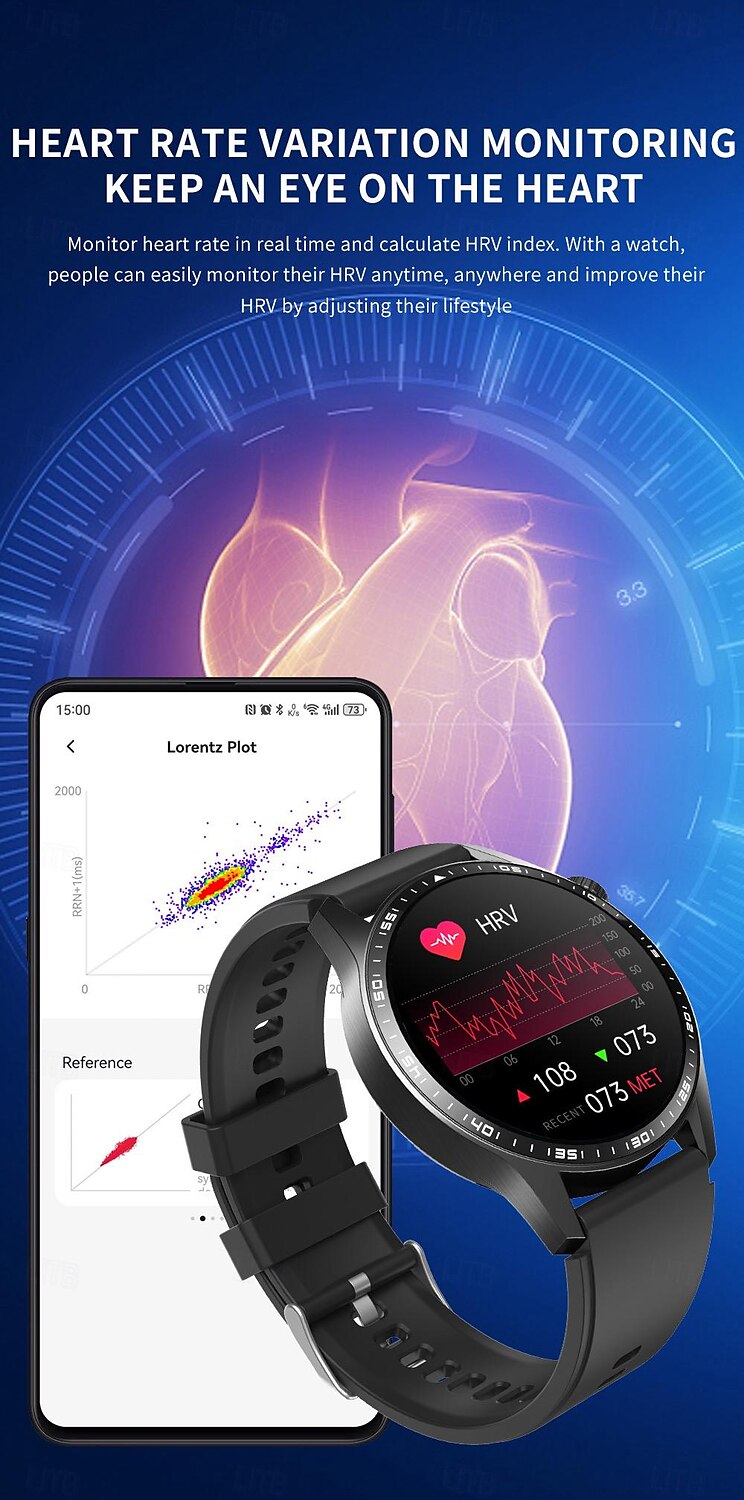 2025年 696 F400 スマートウォッチ 1.55 インチ スマートブレスレット ブルートゥース ECG + PPG 歩数計 着信通知 と互換性があります Android iOS 男性 ハンドフリーコール メッセージ受信通知 IP 67 46mmの時計ケース コレクション – $81.99 –P6