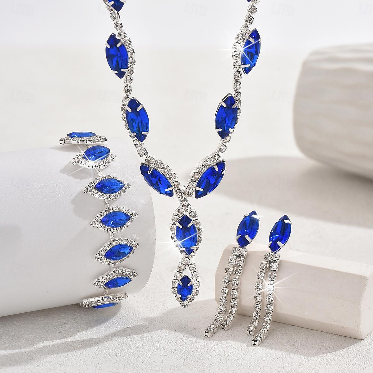 Seturi de bijuterii 4 buc Ștras Aliaj Cercei Coliere Brățări Pentru femei Elegant Epocă Modă Geometric Geometric Shape Set de bijuterii Pentru Nuntă Petrecere Aniversare 2025 - $17.49 –P2