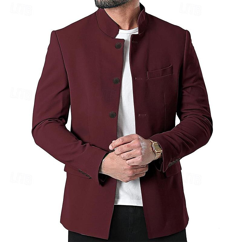 Unisex Leichte Jacke Freizeitjacke Chore-Jacke Casual Langlebig Tasche Frühling & Herbst Solide / einfarbig Athleisure Stehkragen Standard Schwarz Weiß Wein Dunkelblau Jacken 2025 - $61.99 –P9
