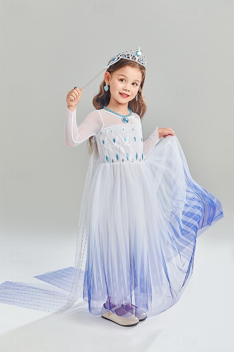 Basm Regina Zăpezii Înghețat Prințesă Elsa Ținute Rochie de fete cu flori Costum de petrecere tematică Cosplay for Fete Copii Crăciun Carnaval Zuia Copiilor Petrecere / Seara 2026 - $51.99 –P1