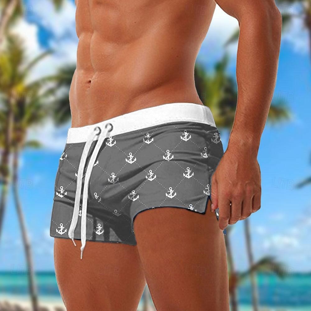 Men's Anchor Swimming Trunks Board Shorts Swim Shorts Mid Waist Fashion Designer Surfing Holiday Beach Pocket Drawstring Elastic Waist Designer Clothing Apparel 2025 - $19.99 –P10
