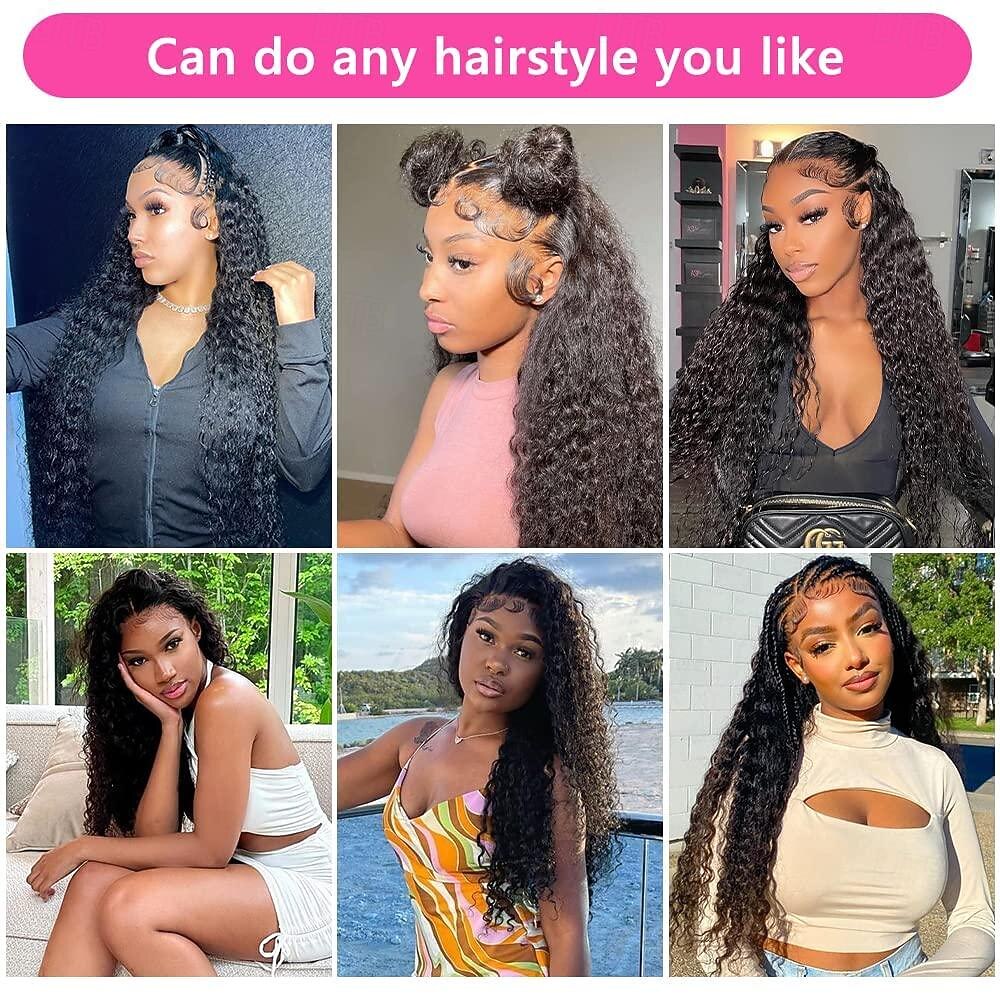 Yavida Brasilianisches Haar Gratis Teil / 13x4 Spitzenfront / Spitzenfront Lockig Freier Teil Mittelscheitel / Tiefer Scheitel Schweizer Spitze Remy Echthaar Damen mit Babyhaaren / Natürlich 2026 - $111.99 –P8