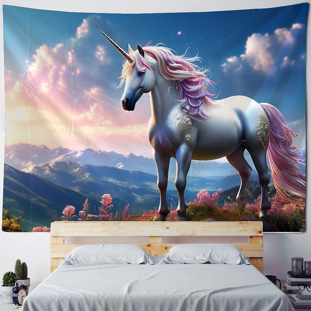zvíře kůň pláž závěsný gobelín nástěnné umění velký gobelín nástěnná malba výzdoba fotografie pozadí přikrývka opona domácí ložnice dekorace obývacího pokoje 2026 - $17.99 –P1