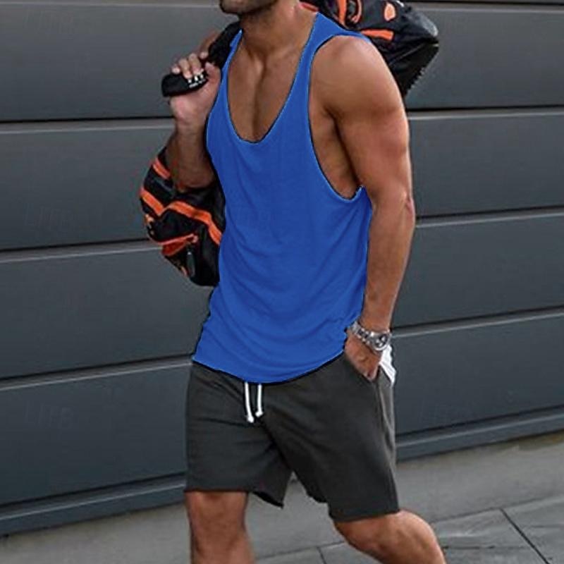 Herren Tank Top Weste Unterhemd Ärmelloses Shirt Ärmellos Rundhalsausschnitt Sommer Einfarbig Mode Lässig Bequem Straße Täglich Ferien Schwarz Weiß Gelb Top T-Shirt für Herren 2025 - $16.49 –P5