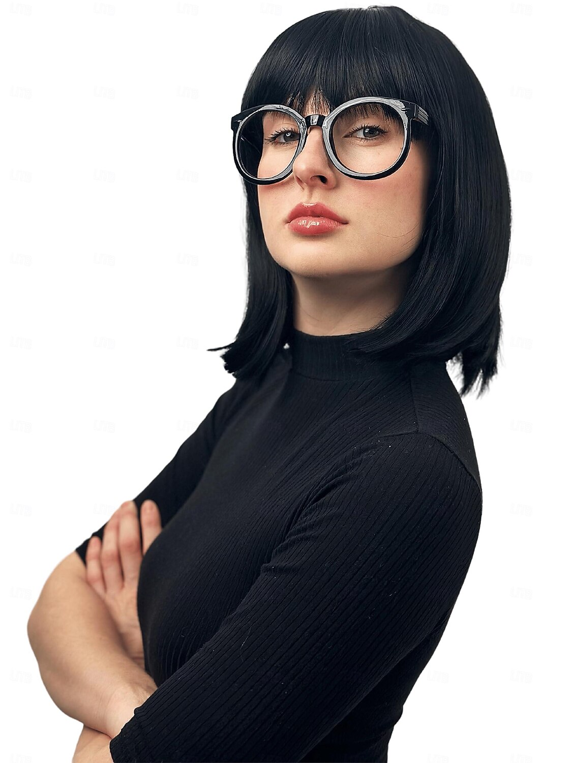 Incredibile parrucca Edna Mode parrucca bob nera con frangia parrucca degli anni '20 costume parrucche flapper 1920 per donne - parrucca ragazza costume cosplay per donne parrucche di Halloween del 2025 a $11.99 –P3