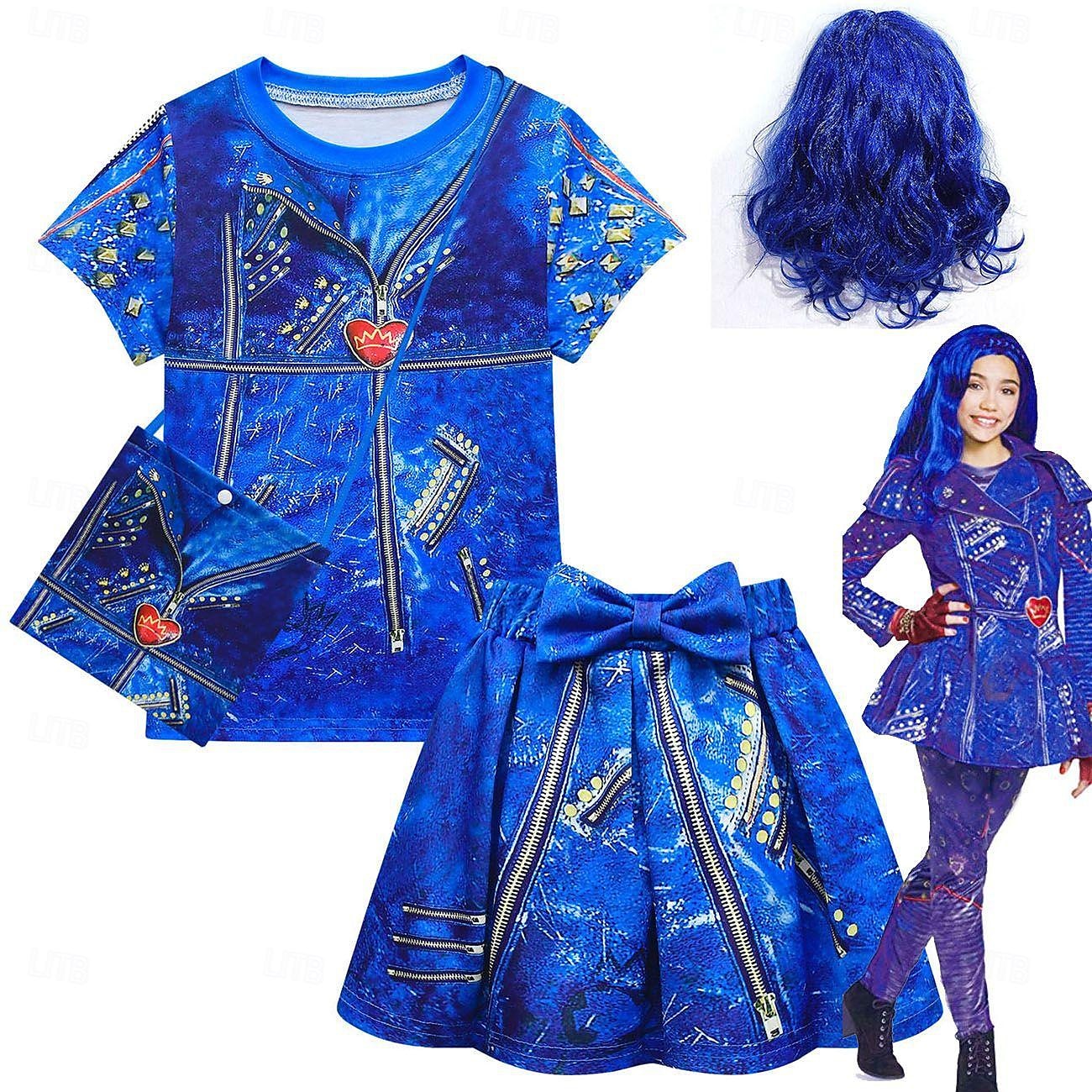 Potomci Evie Sukně Úbory Cosplay Paruky Maškarní Filmové kostýmy for Dívčí Děti Plesová maškaráda Ležérní 2025 - $46.99 –P1