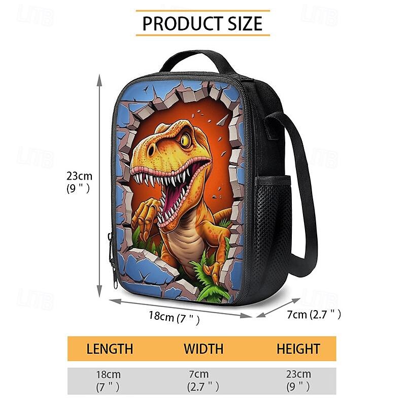 Kids' Dinosaur Insulated Lunch Bag with T-Rex Design for School and Outdoor Activities 2025 - $18.99 –P2