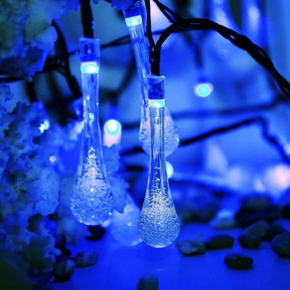 6.5m 30leds luci della stringa solare goccia d'acqua luci esterne impermeabili stringa di fata 8 modalità di illuminazione vacanza matrimonio giardino prato natale halloween decorazione del patio del 2025 a $14.49 –P1
