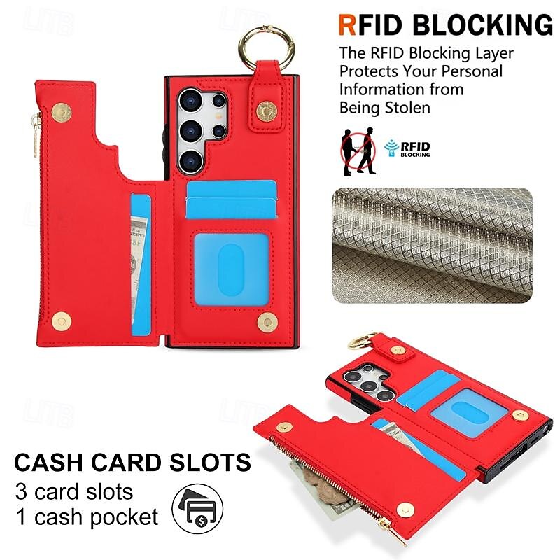 Phone Case For Samsung Galaxy S24 S23 S22 S21 Ultra Plus A55 A35 A25 A15 5G A14 A54 A73 A53 A33 A23 A13 A12 S25 Ultra Back Cover with Stand Holder Zipper Card Slot Retro PC PU Leather 2025 - $21.99 –P2
