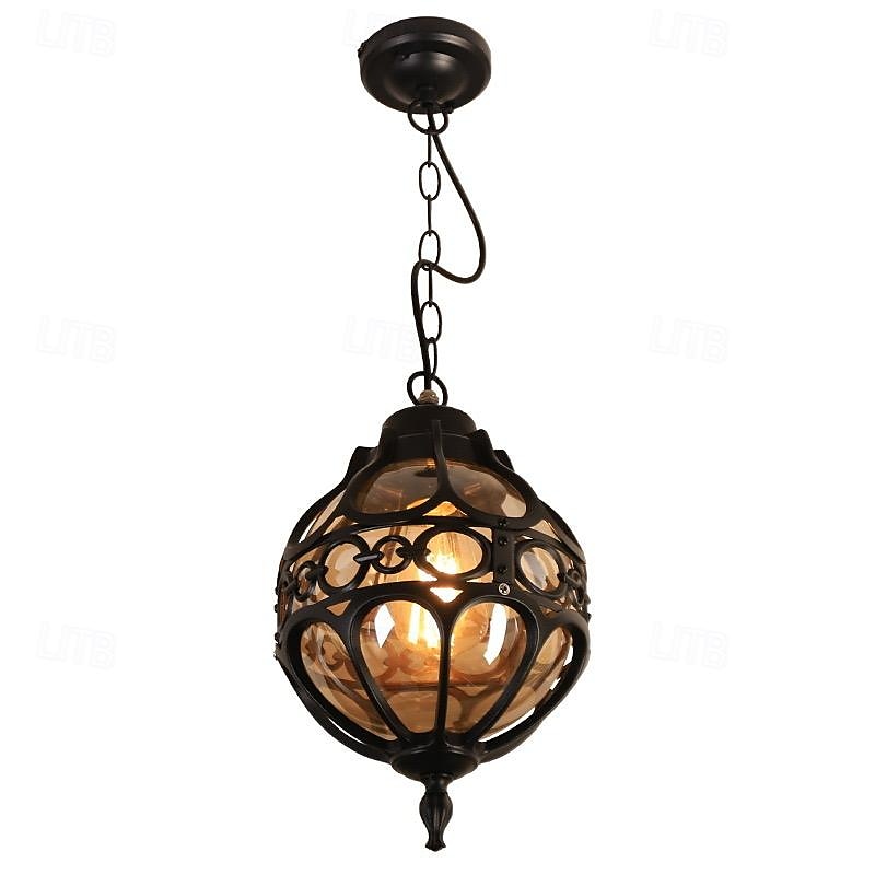 LED Pendant Light 1-Light 5W Industrial Vintage Glass Ball Outdoor Waterproof Hanging Lamp Metal Exterior Suspension Lantern Lamp E26/E27 for Farmhouse Garden Porch Aisle Pavilion Terrace Modern Droplight 110-240V 2025 - $194.99 –P5