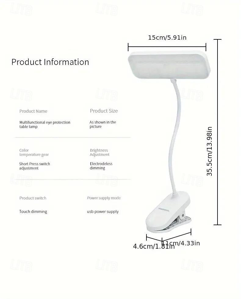 Rechargeable Led Desk Lamp 3 Light Color Adjustable Night-time Studying Reading Standing Clip Desk Lamp 2025 - $19.99 –P10
