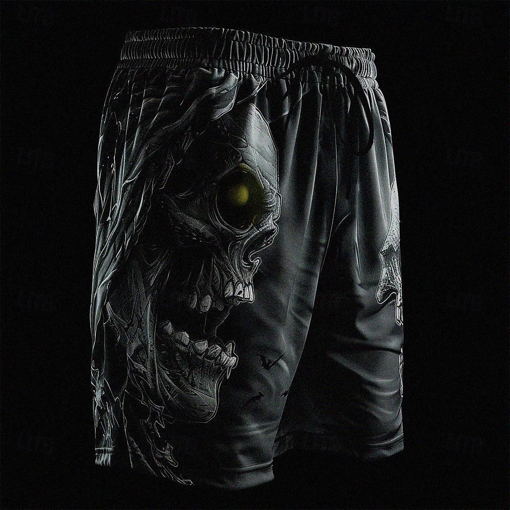 Bărbați Cranii Boxeri înot Pantaloni Scurți de Înot Pantaloni Scurti Talie medie Modă Șic Stradă Designer Casual Zilnic Concediu Buzunar Cordon Talie elastică Designer Îmbrăcăminte 2025 - $17.99 –P1