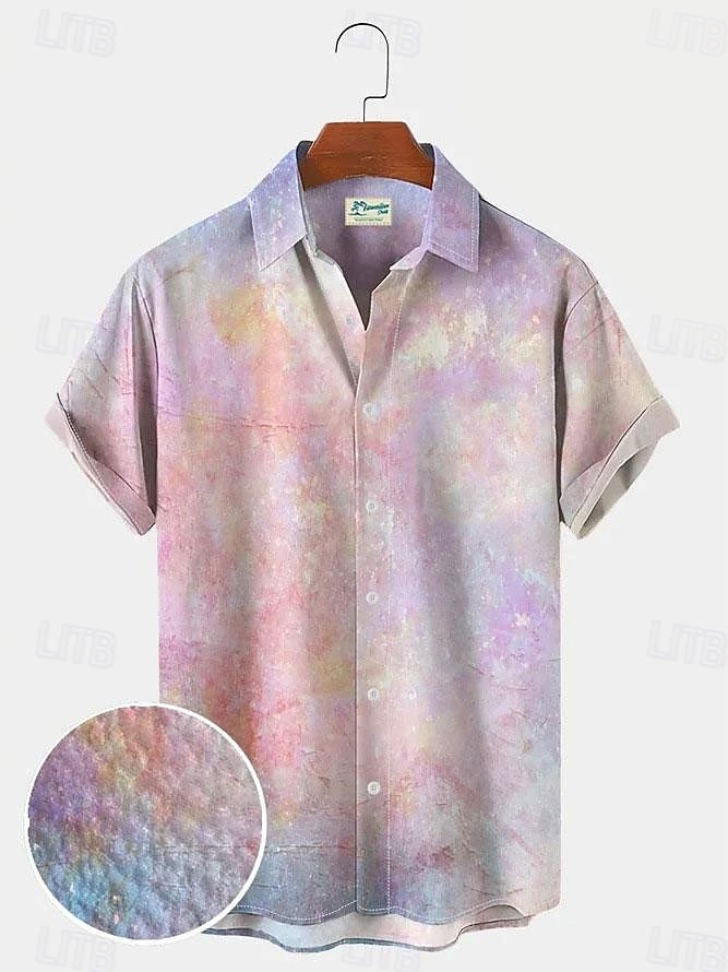 Herren Farbblock Westernhemd Knopfhemd Cowboy-Shirt Kurzarm Modisch Strassenmode Designer Outdoor Täglich Festtage Sommer Frühling Umlegekragen Bedruckt Button-Down Weiß Gelb Hellgrün Rosa Schwarz 2025 - $24.99 –P4