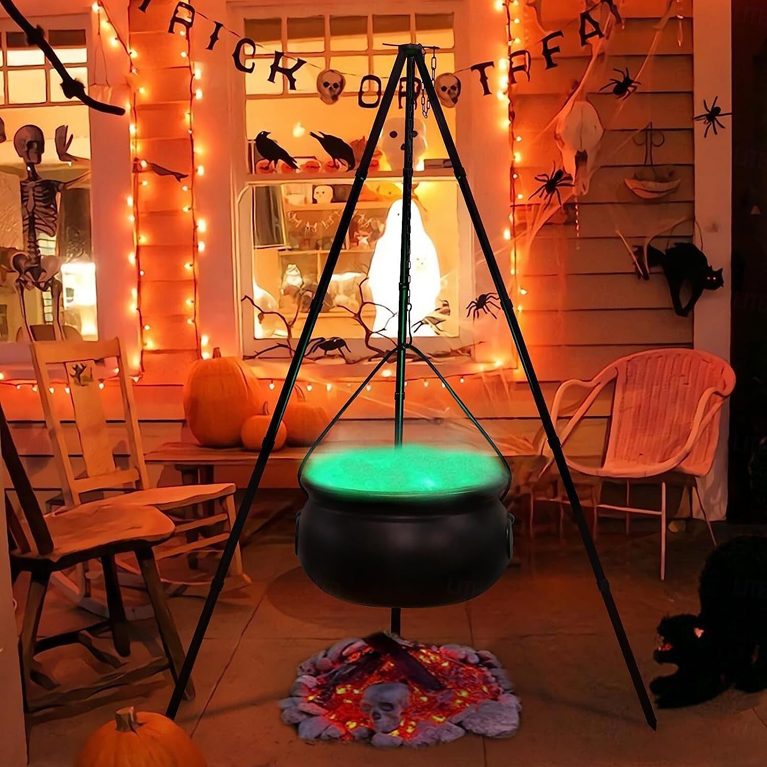 halloween dekorace čarodějnické světlo pro vnitřní a venkovní verandu na nádvoří, rekvizity pro atmosféru halloweenských festivalů 2025 - $33.99 –P8