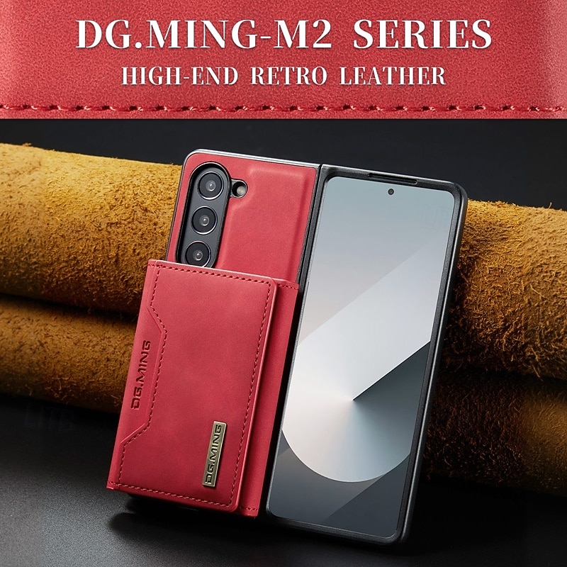 Phone Case For Samsung Galaxy Z Fold 7 Z Fold 6 Z Fold 5 Z Fold 4 Z Fold 3 Back Cover with Stand Holder Detachable Magnetic Retro TPU PC PU Leather 2026 - $21.99 –P6