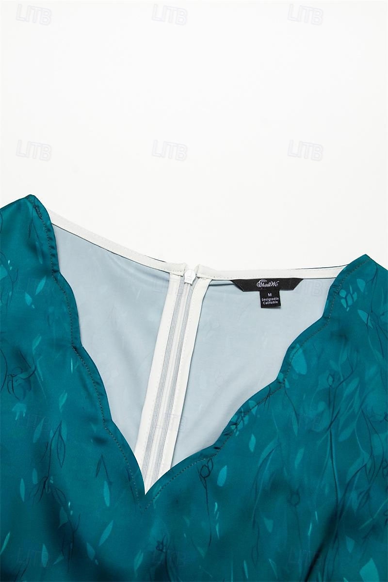 Women's Mini Dress Petite Dress Sundress A Line Dress Summer Dress Fashion Streetwear Modern Outdoor Vacation Daily Loose Fit Floral Short Sleeve Sweetheart Silver Blue Dark Green Fuchsia 2025 - $32.99 –P6
