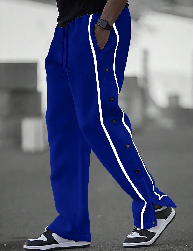 Herren Hosen abreißen Hose Hosen Jogginghose mit geradem Bein Tasche Kordelzug Elastische Taille Glatt Komfort Atmungsaktiv Outdoor Täglich Ausgehen Modisch Brautkleider schlicht Schwarz Weiß 2025 - $25.99 –P5