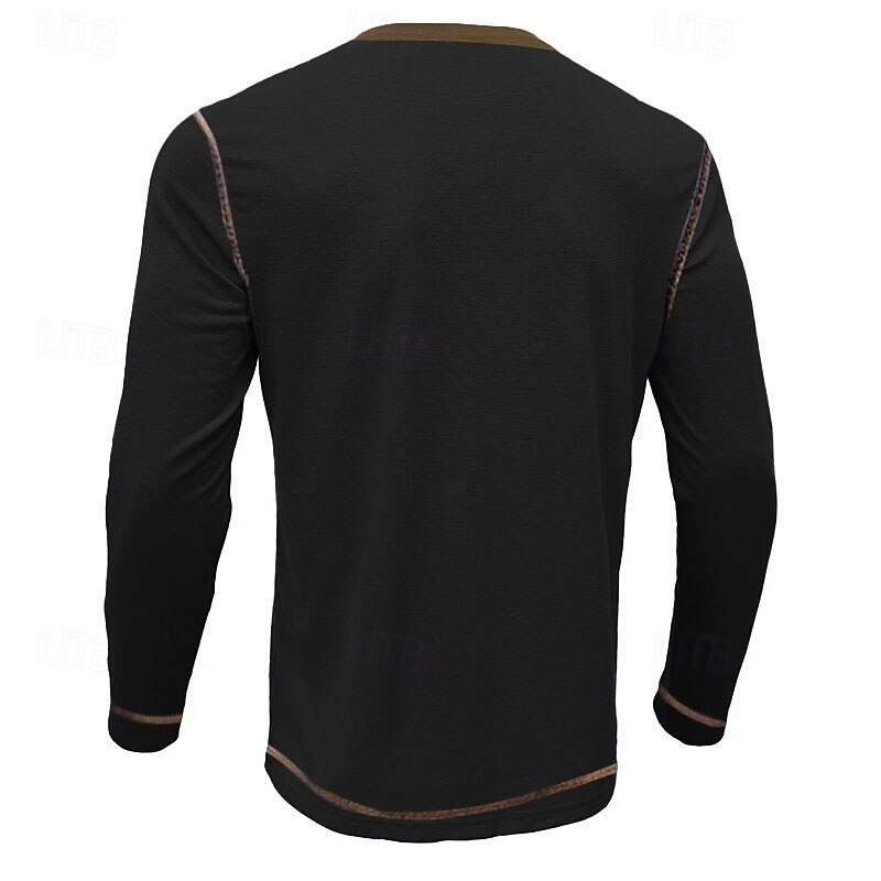 Men's Halloween Letter Henley Shirt Long Sleeve 3D Print Cowboy Casual Holiday Festival Summer Spring Fall Black Navy Blue Henley Henley T-Shirt 2025 - $22.99 –P2