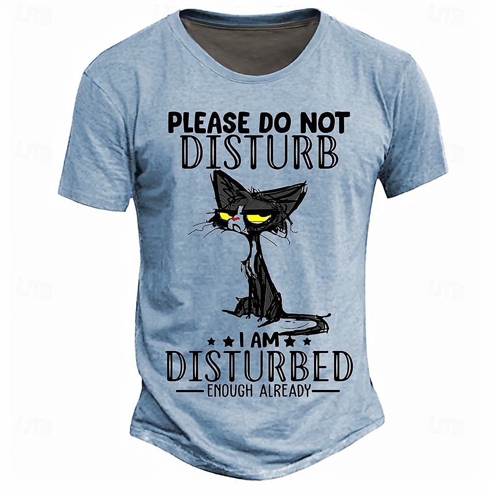 Men's Cat Funny T shirt Short Sleeve T shirt 3D Print Crew Neck Shirt Retro Vintage Casual Street Casual Bar Light Blue Khaki Gray Spring & Summer Clothing Apparel S M L XL 2XL 3XL 2025 - $17.99 –P5