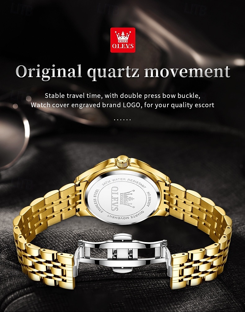 OLEVS 3620 Men Watch Stainless Steel Business Dual Calendar Waterproof Quartz Watch Luxury Brand Diamond Men Watch 2024 - $31.99 –P5