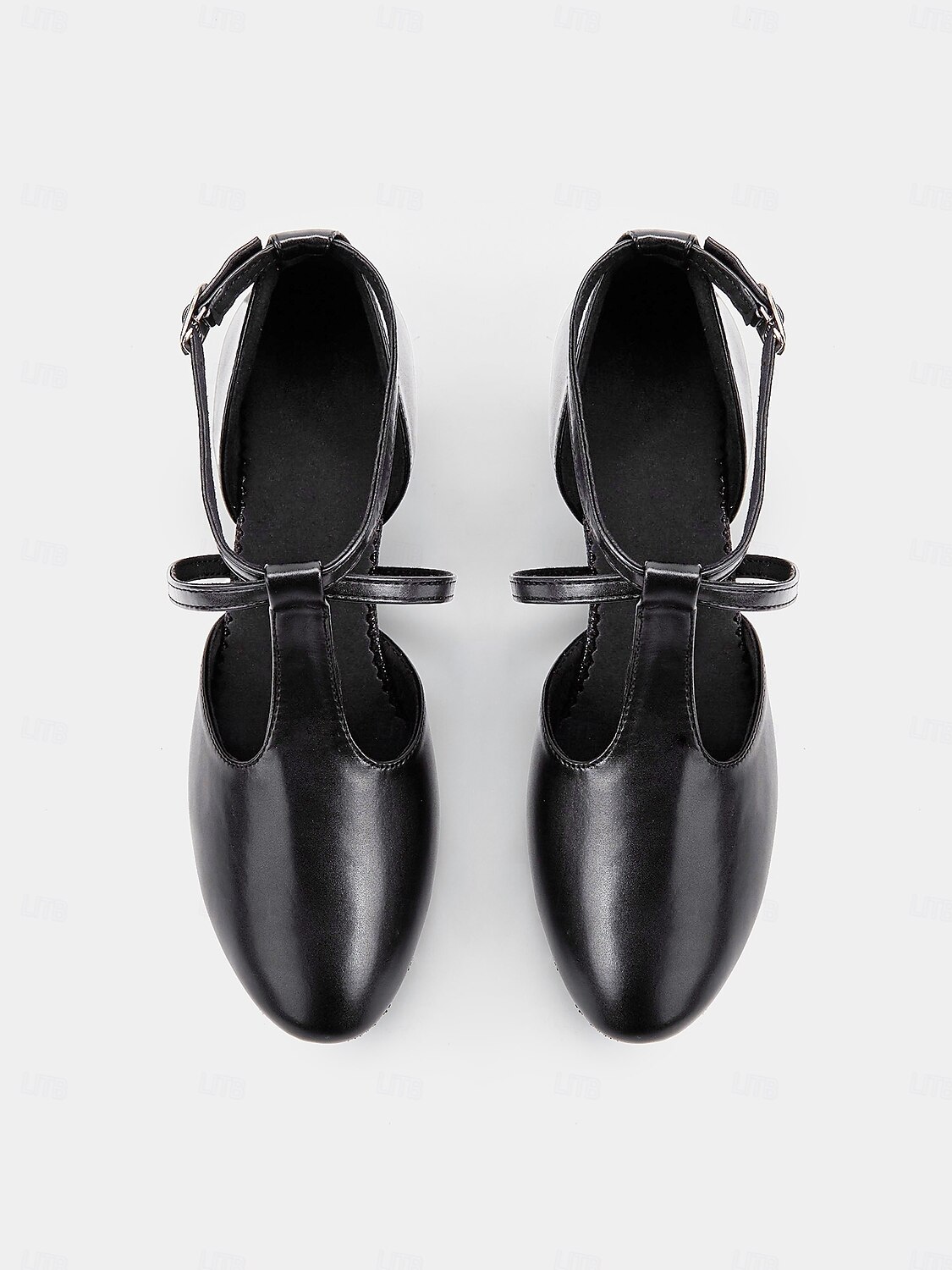 scarpe da ballo in similpelle nera con cinturino incrociato – comode scarpe col tacco da ballo latino e da sala da ballo da donna del 2025 a $32.99 –P1