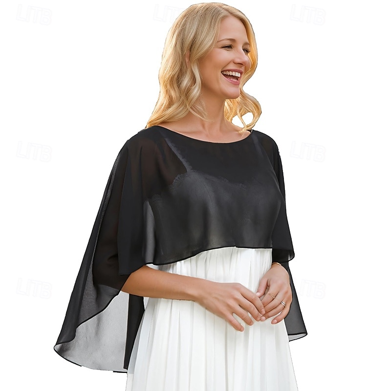 châles et enveloppes transparents pour robes de soirée capes en mousseline de soie pour femmes couverture de mariage douce de 2025 ? $25.99 –P1