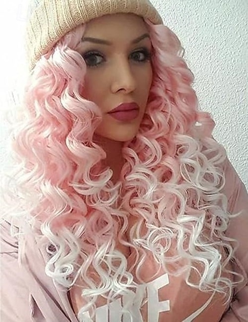Długie kręcone peruki dla kobiet syntetyczna peruka o falowanych długich kręconych włosach na Halloween cosplay przyjęcia 2025 - $23.99 –P2