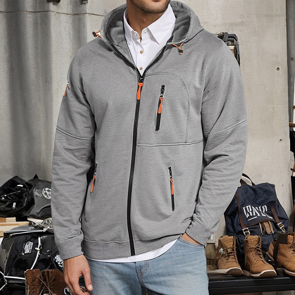 Men's Hoodie Full Zip Hoodie Fleece Hoodie Tactical Black White Wine Navy Blue Royal Blue Hooded Plain Zipper Pocket Sports & Outdoor Daily Holiday Polyester Streetwear Cool Casual Spring & Fall 2025 - $26.99 –P1