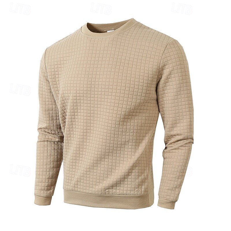 Bărbați Hanorca Hanorac Waffle Negru Alb Verde Militar Kaki Gri Închis Stil Nautic Simplu Striat Texturat Textură tricotată Sporturi & Exterior Zilnic Concediu Poliester Șic Stradă De Bază Casual 2026 - $18.99 –P15