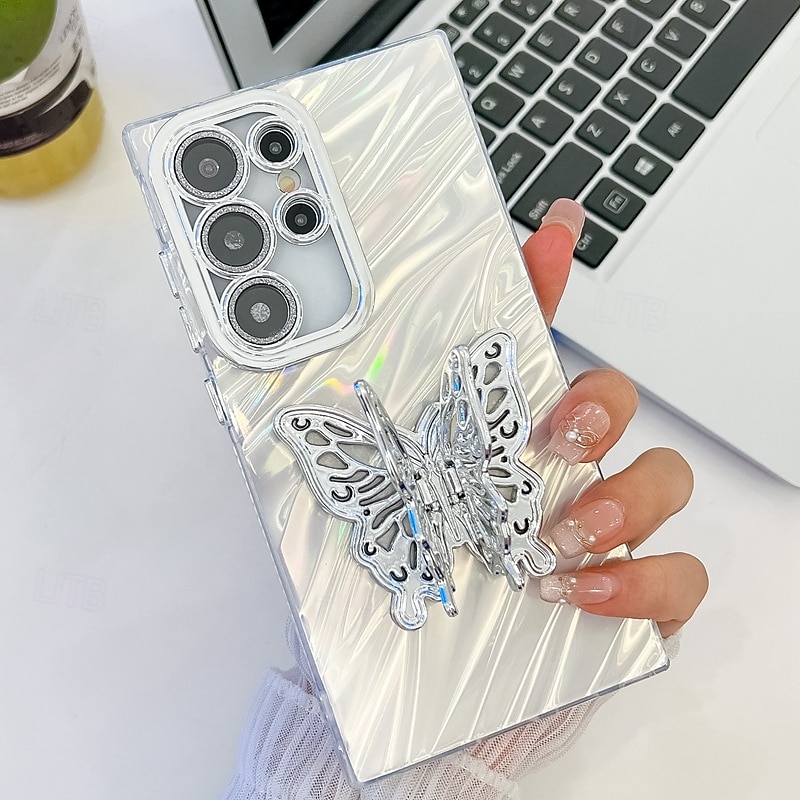 2025年 電話 ケース 用途 サムスンのギャラクシー S24 S24 Ultra Plus S23 Ultra A55 A35 A25 A15 5G A54 S25ウルトラ バックカバー スタンド付き カメラレンズプロテクター 耐衝撃 バタフライ 仕上げ PC コレクション – $13.99 –P12