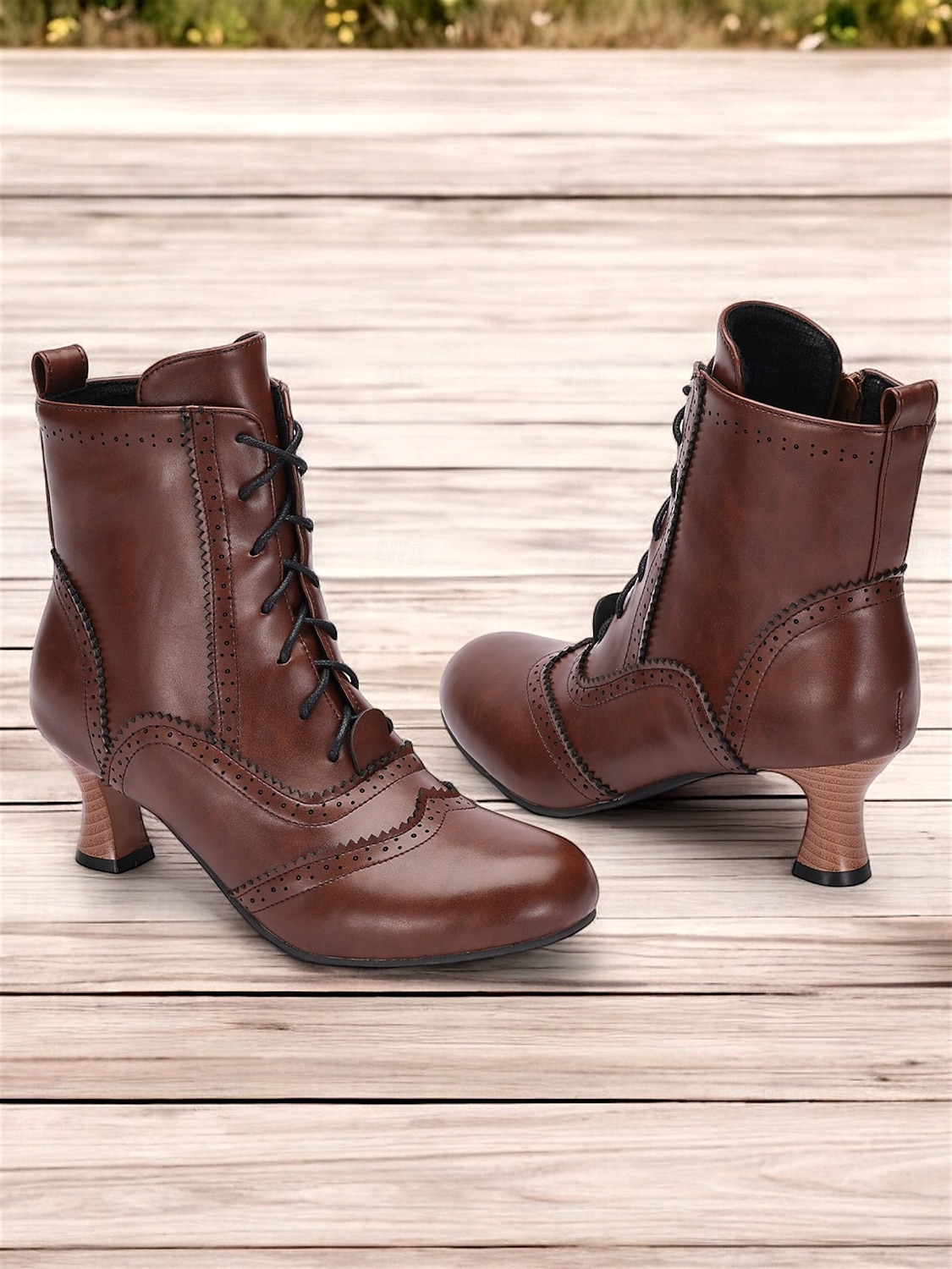 stivaletti allacciati in finta pelle in stile vittoriano da donna - calzature eleganti per eventi a tema vintage e per l'uso quotidiano del 2026 a $54.99 –P2
