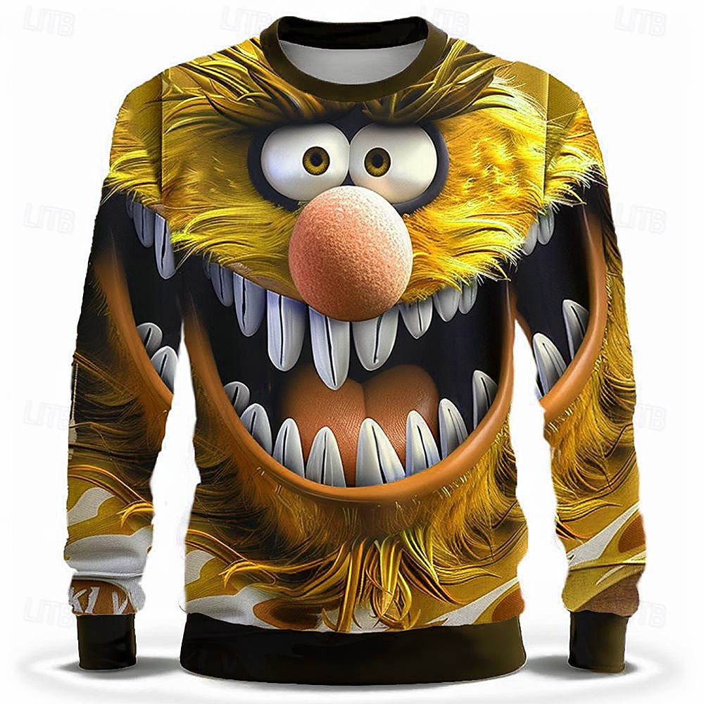 Homme Marrant Sweats à Capuche Sweat shirt manche longue Sweat-shirt Col Ras du Cou Mode 3D effet Automne Hiver de 2025 ? $28.99 –P4