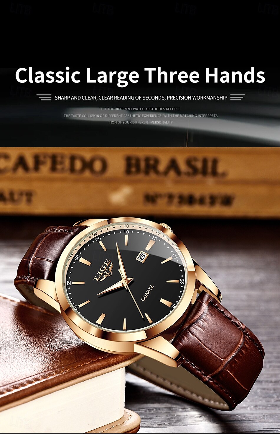 LIGE Heren Quartz Horloge Zakelijke Datum Waterdichte Leren Strap Horloge 2025 - $20.99 –P5