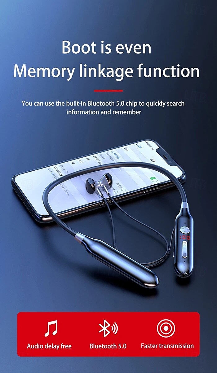 100 Hour Music Wireless Bluetooth Earphone 9D Strong Bass in Ear Sport Headset Neckband With Output MIC 2025 - $21.99 –P15