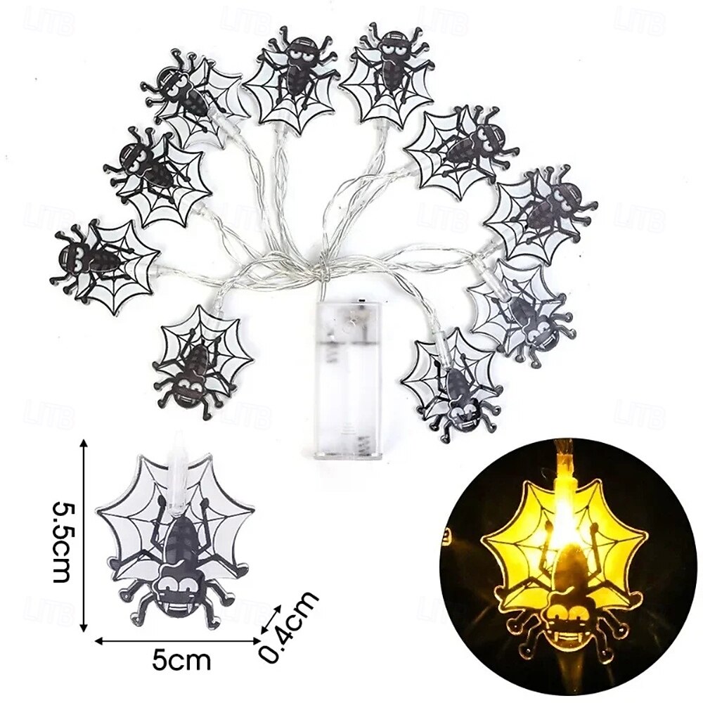 1,5m 10led halloween lanterne string spøkelse festival scene atmosfære dekorasjon lanterne string edderkoppnett flaggermus gresskar død gud festival dekorative lanterner 1stk 2025 - $11.49 –P11
