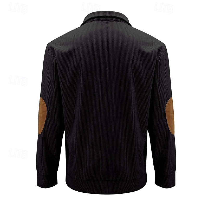 Herren Sweatshirt Pullover Sweatshirt mit Viertelreißverschluss Schwarz Weiß Marineblau Grün Troyer Halber Reißverschluss Farbblock Baum Sport & Natur Täglich Festtage Kord Strassenmode Basic 2025 - $30.99 –P12