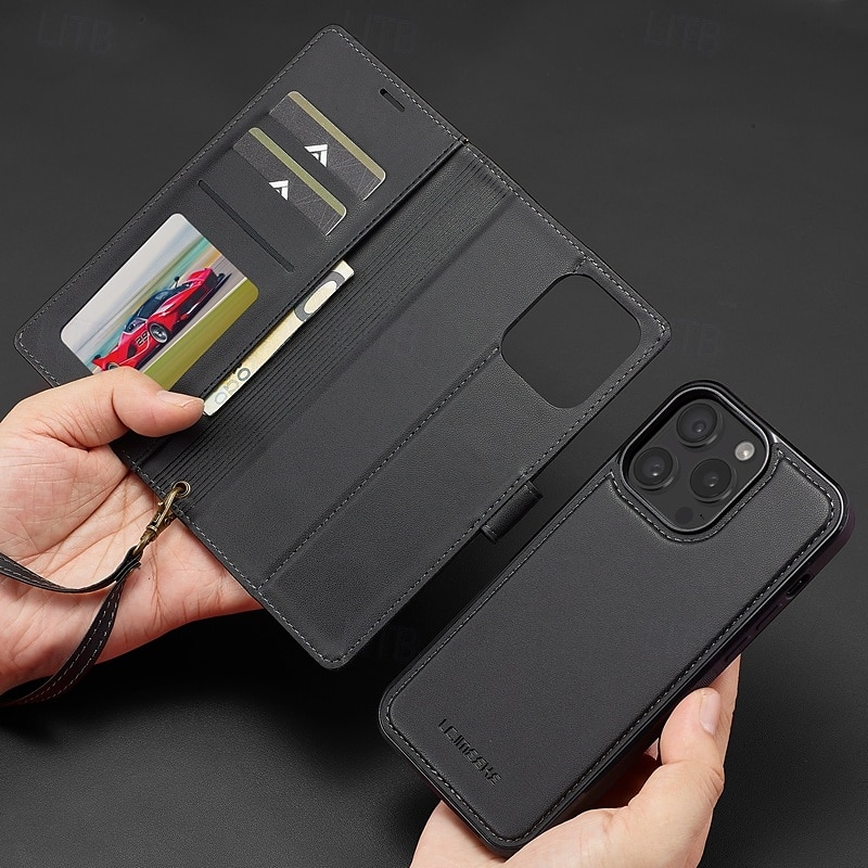 telefone Capinha Para iPhone 17 Pro Max 17 Air 16 15 14 Pro Max Plus 13 12 11 Pro Max Capa traseira Capa para Cartão Wallet Com Suporte Destacável com pulseira Retro TPU Couro PU de 2025 por $13.99 –P7