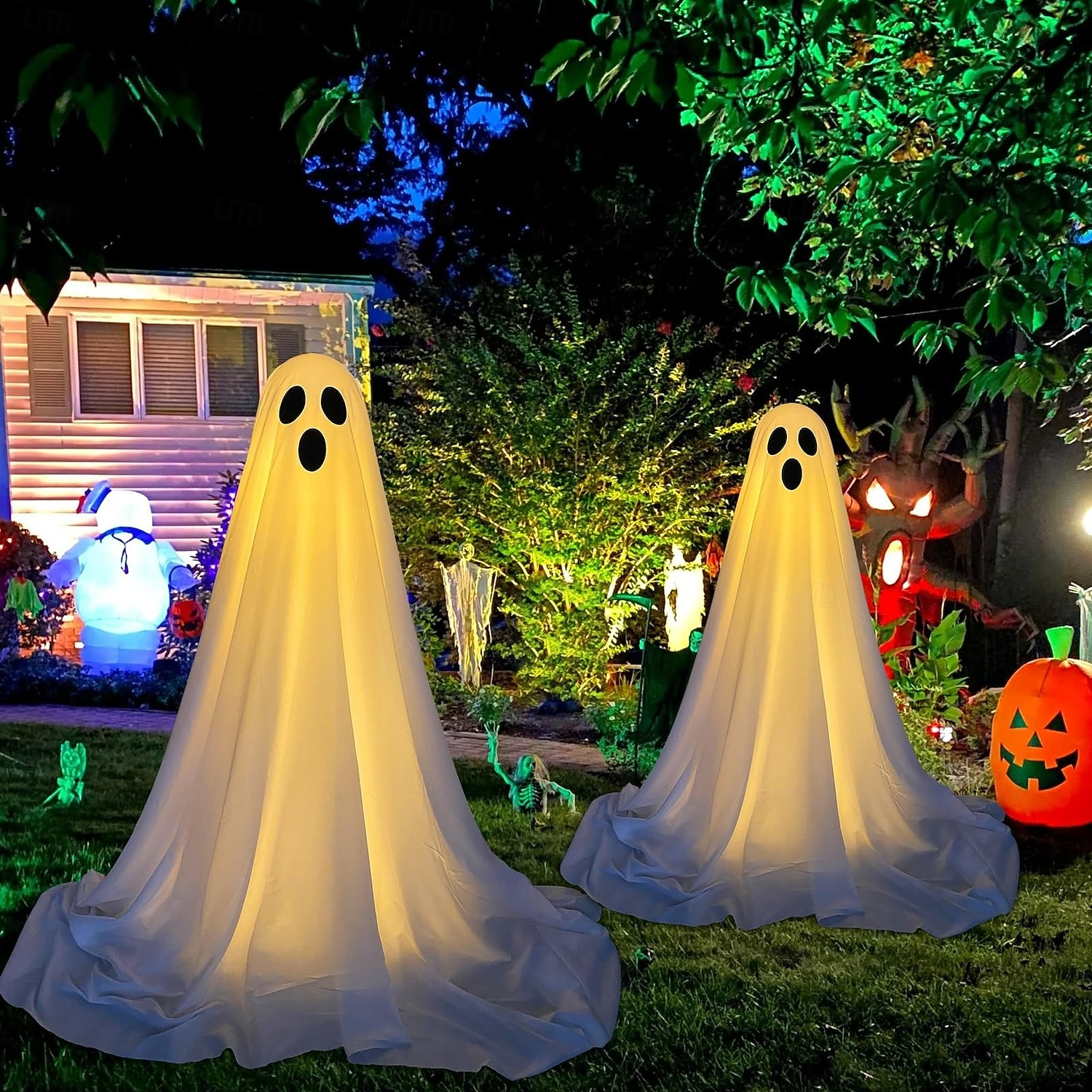 Halloween Decorations Lighted Ghosts Outdoor Decoration Lights Yard Halloween Standing Ghost Lights Battery Operated Porch for Patio Spooky Atmosphere Decorations 1pc 2026 - $30.99 –P20