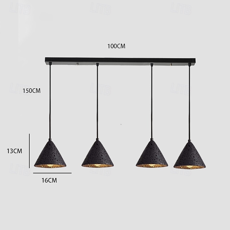 lampada a sospensione a led bianco caldo 1/2/3/4 luci postmoderna moderna nordica illuminazione a sospensione in metallo semplice paralume affusolato ristorante lampada a sospensione per isola cucina del 2025 a $168.99 –P7