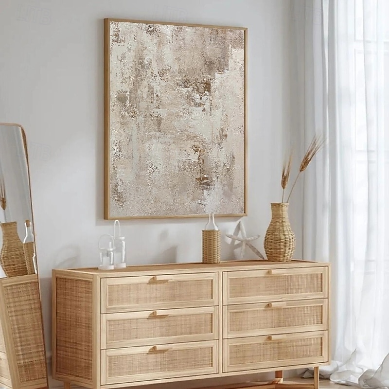 abstrakt oljemålning handmålad beige brun och grön målning handgjord brun wabi sabi konstverk oljemålning handmålad texturerad oljemålning beige oljemålning abstrakt canvaskonst modern inredning 2025 - $108.99 –P5