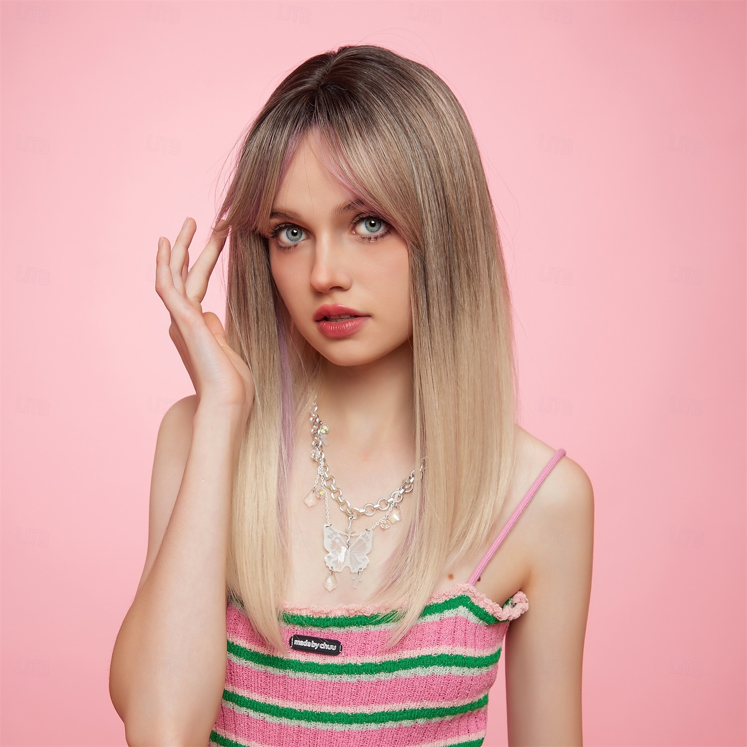 Synthetic Wig Uniforms Career Costumes Princess Curly Wavy Middle Part Layered Haircut Machine Made Wig 22 inch Brown / White Synthetic Hair Women's Cosplay Party Fashion Brown 2026 - $24.99 –P3