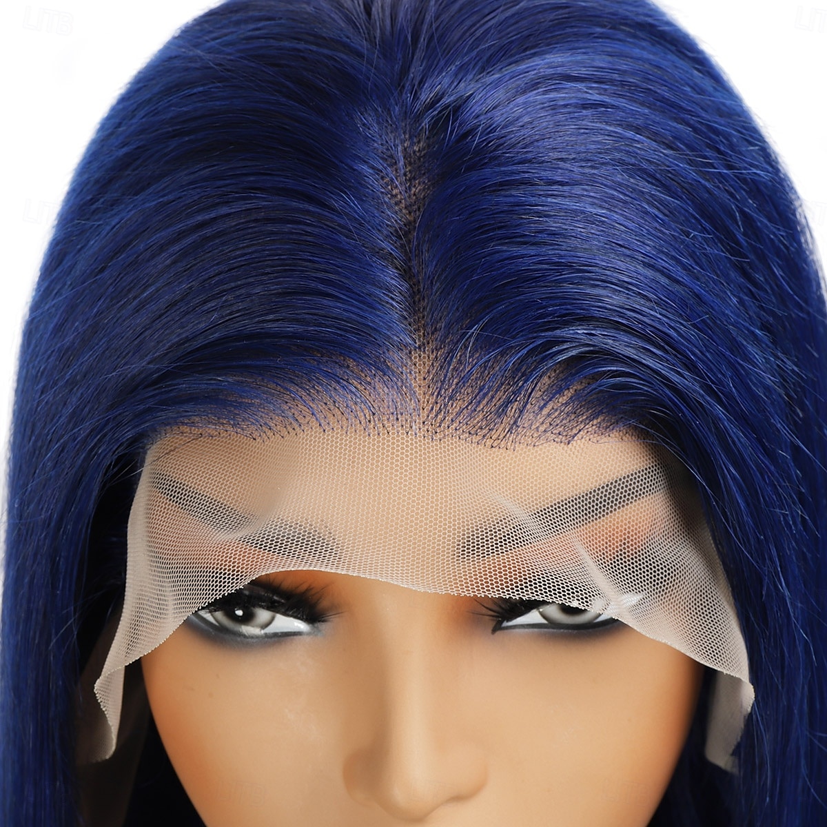 Parrucca frontale in pizzo blu 13x4 con capelli umani, parrucca frontale in pizzo trasparente con capelli lisci, densità 150% del 2025 a $148.99 –P4