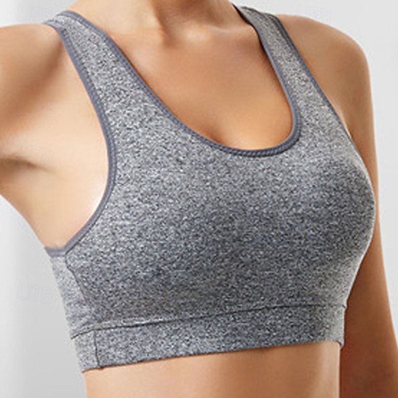 Dames Lichte ondersteuning Sport bh's Running BH Verwijderbare vulling Controle over meebewegen Goede top Gewatteerd Fitness Recreatiesport Hardlopen Ademend Lichtgewicht Zacht Donker roze Zwart Wit 2025 - $11.99 –P10