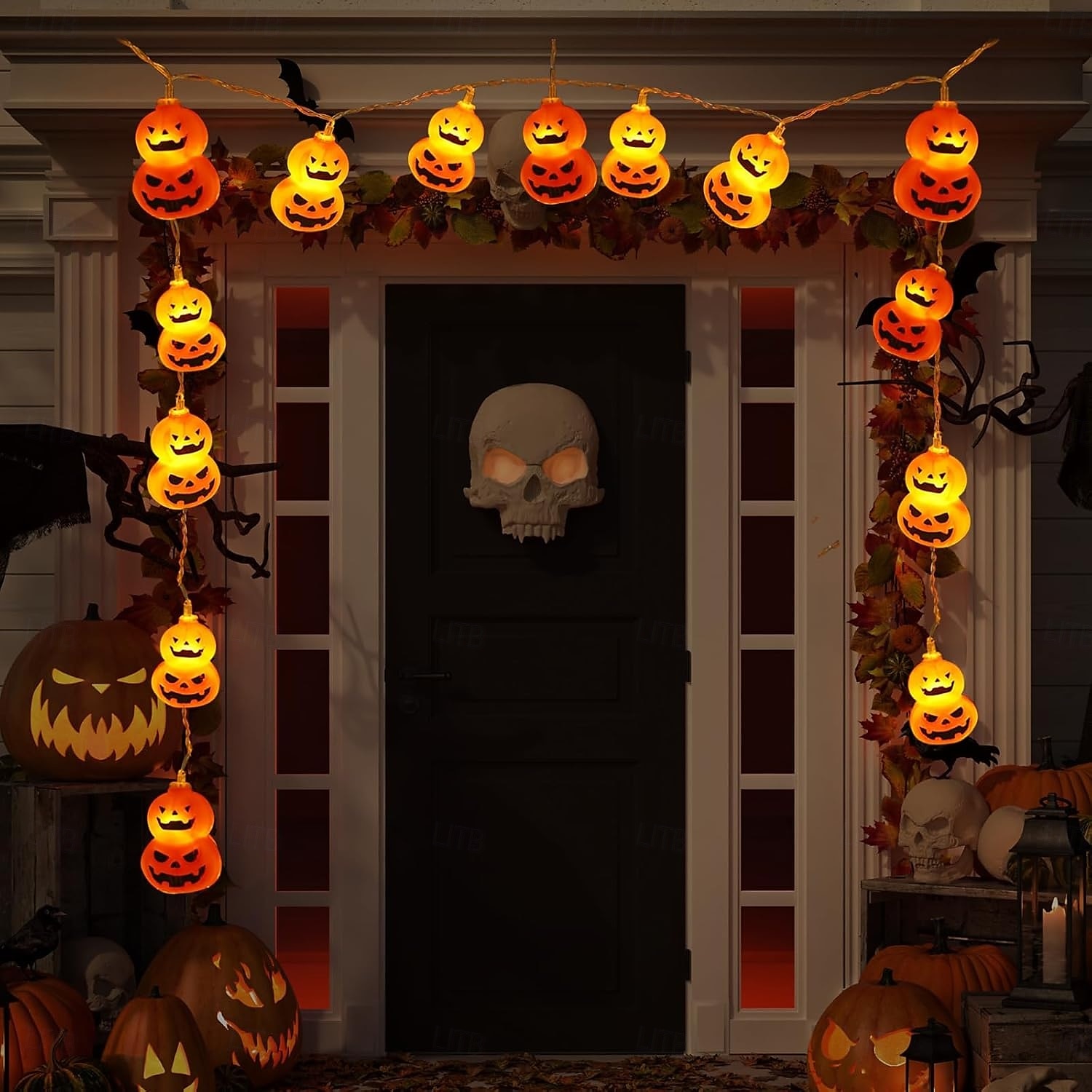 halloween lys opp gresskar streng lys 10/20led jack o lanterne vanntette batteridrevne lys for innendørs utendørs soverom ferie fest halloween dekorasjon 2025 - $11.49 –P2