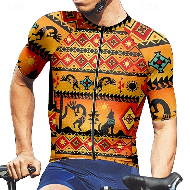 Men's Cycling Jersey Vintage Short Sleeve Bike Tee Tshirt Jersey with 3 Rear Pockets Mountain Bike MTB Quick Dry Anatomic Design Wicking Breathable Sports Yellow Clothing Apparel 2026 - $30.99 –P8
