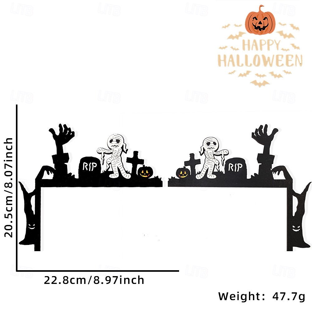 halloween ajtókeret matricák - kísérteties bel- és kültéri dekorációk, beleértve a várat, a pókhálót és a sarokajtótáblákat, tökéletesek a kísértetház és a parti hangulathoz 2025 - $7.99 –P3