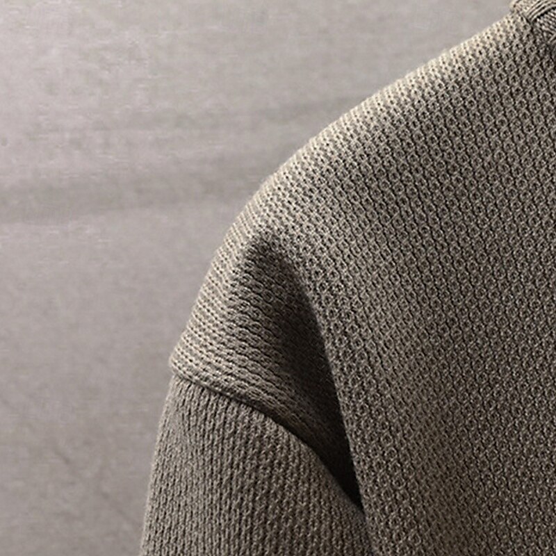 Men's Cropped Sweater Cardigan Sweater Zip Sweater Knit Sweater Ribbed Knit Regular Side Pockets Fleece Solid Color Stand Collar Fashion Classic Daily Wear Date Clothing Apparel Fall & Winter Black 2025 - $35.99 –P9