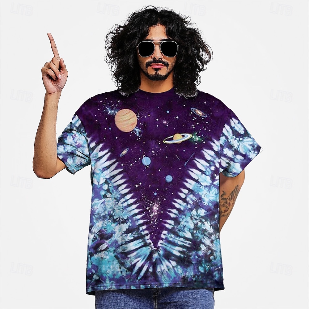 Hippi mexikói afrikai Póló Tie-Dye póló 3D Csomózott színezés 80-as évek Retro Vintage 1980-as évek 1970-es évek Kompatibilitás Férfi Felnőttek Álarcos mulatság 3D nyomtatás Alkalmi / Napi 2025 - $15.49 –P7