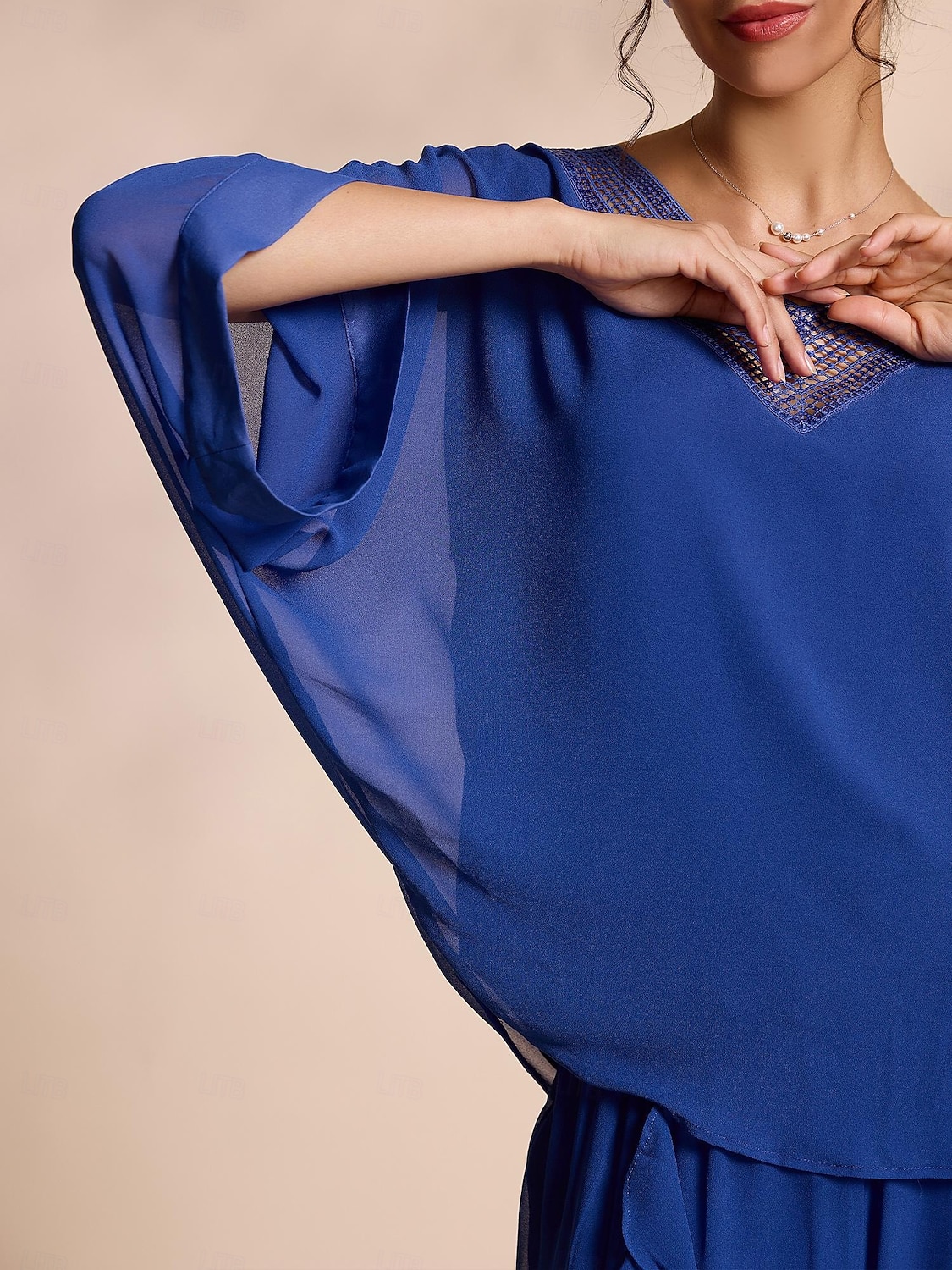 2026年 シフォン カジュアル マジャル スリーブ ディープ V ブラウス  コレクション – $15.69 –P6