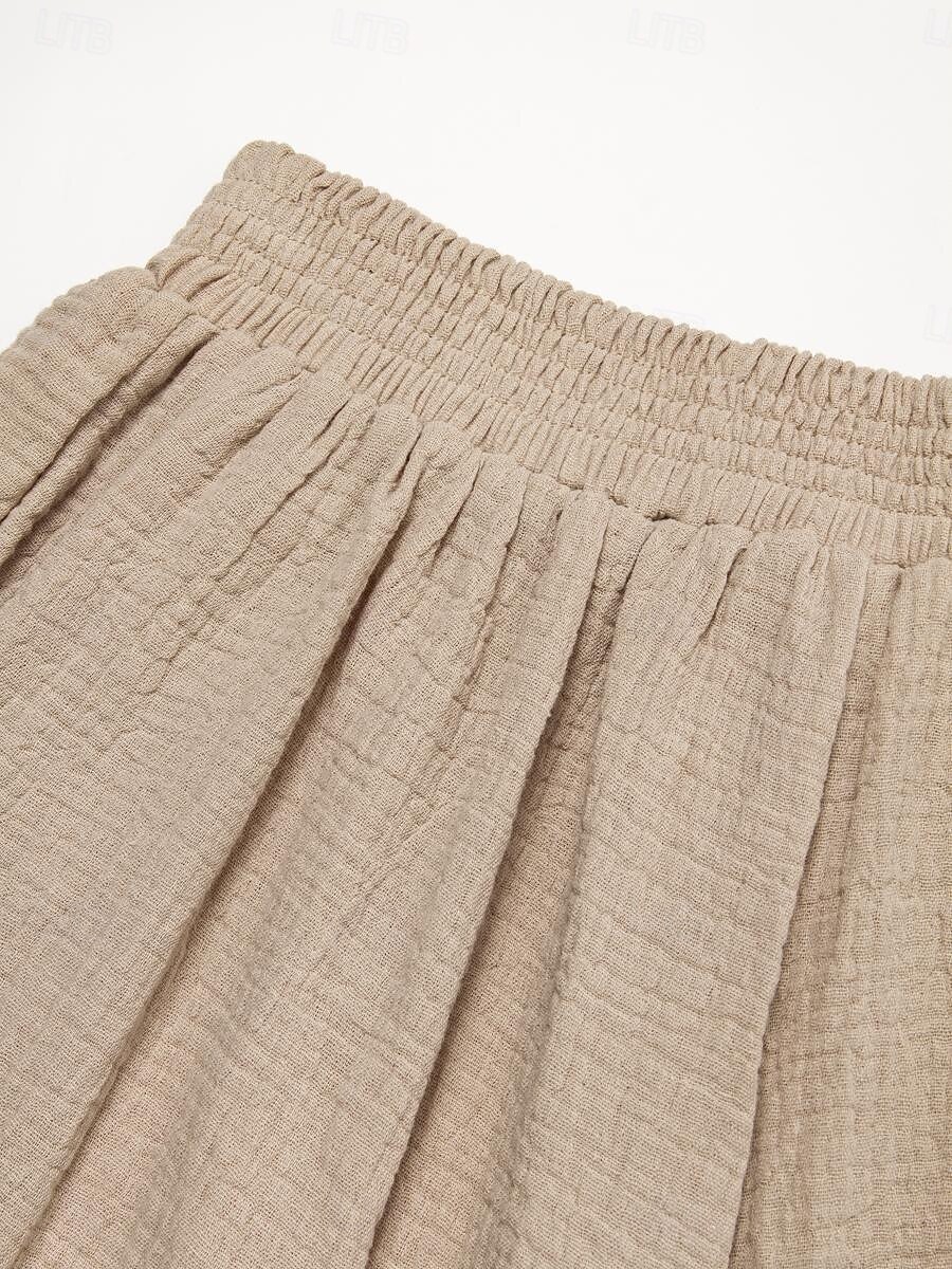 Femmes Taille EU / US Short en coton et lin Shorts amples Confort Longueur Genou Naturel Couleur Unie Cordon de serrage Conception à cordon élastique Respirant Léger Doux Non Elastique Vacances de 2025 ? $21.99 –P13